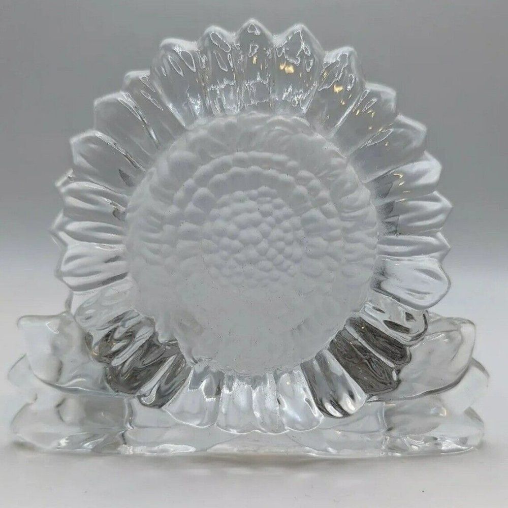 Sunflower‎ PartyLite Tea Light Votive Candle Holder Clear Glass